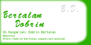 bertalan dobrin business card
